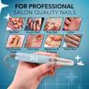 M Max - Professional Nail Drill Machine - 2-in-1 Brushless Motor Nail File - Electric, Cordless, Aluminium Alloy Casing, 35000 RPM, HD Display - Perfect for Salon & Home Use (Mermaid)