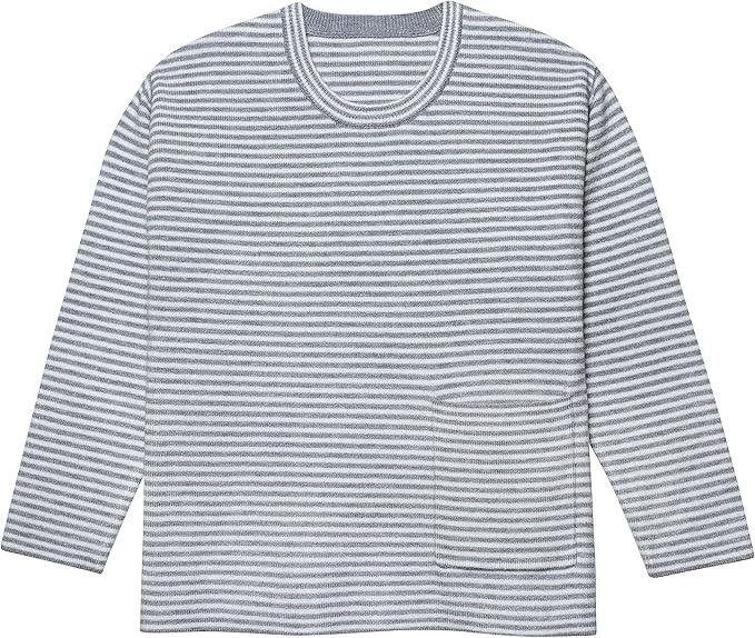 Gerber Baby and Toddler Boys Striped Sweater with Pocket, Gray Heather, 24 Months