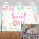 Avezano 7x5ft Donut Sweet One Backdrop Girls First Birthday Party Backdrop Donut 1st Birthday Party Decorations
