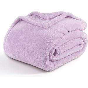Berkshire Blanket Classic Extra-Fluffy Plush Throw Blanket, Soft Fuzzy Fluffy Long Hair Throw Blanket for Couch Sofa Bed, Pastel Lilac Purple, 50x60 Inches