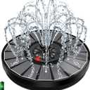 Yzert Solar Fountain with Innovative Battery Indicator & 2000mAh, 3.5W 2026 Glass Solar Water Fountain Pump Works in Cloudy Day for Bird Baths, Gardens, Ponds, Pools, Outdoors & Flower Pots (Black)