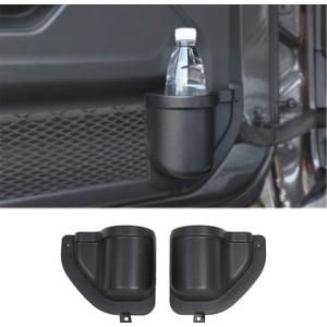 JeCar Door Pocket Front Door Storage Box Door Cup Holder Interior Accessories Compatible with Jeep Wrangler 2018-2023 JL JLU 2/4-Door, Black, 1 Pack