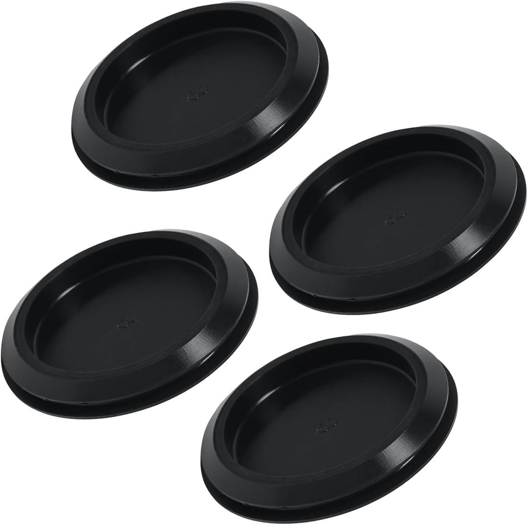 4PCS Rubber Plugs for Round Holes - 2-3/8"(60mm) Black Snap in Locking Hole Plugs, Rubber Hole Plugs for Automotive, Industrial & Furniture Waterproof Sealing Round Silicone Stopper