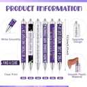 24 Sets Domestic Violence Awareness Pens Purple Ribbon Pens Bulk Cancer Awareness Notebooks Purple Ribbon Notepads for Breast Pancreatic Cancer Alzheimers Lupus Animal Abuse Event Party Supplies