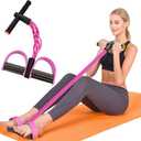 Resistance Bands with Handles, 6-Tube Elastic Foot Pedal Resistance Bands, Natural Rubber Ankle Puller Sit-up Exercise, Multifunction Fitness Band for Abdomen, Waist, Arm, Leg Stretching Training