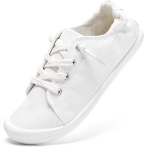 STQ Women Slip On Sneakers, Comfortable Casual Canvas Shoes 6.5