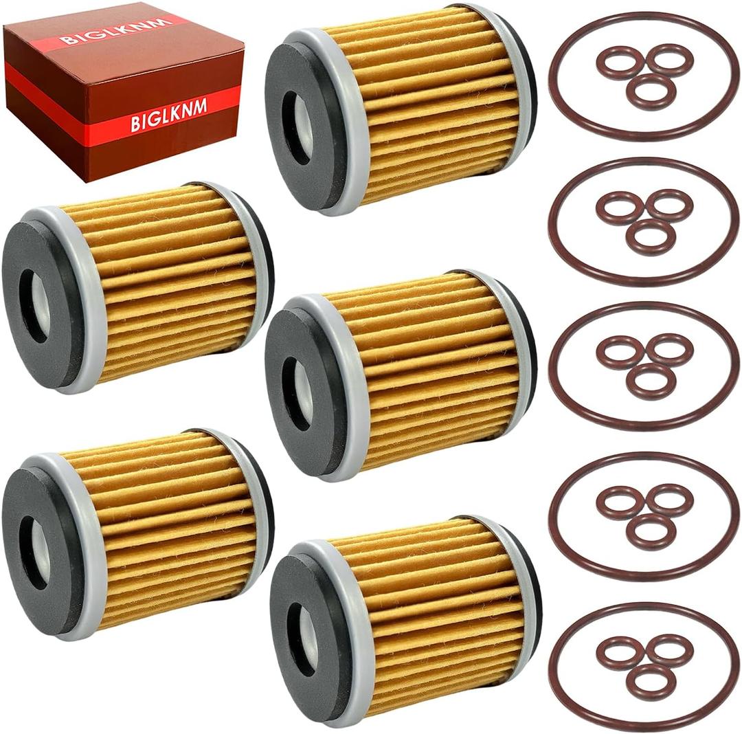 5 Packs Oil Filter with O-Ring 5D3-13440-09-00 for Yamaha YFZ450 YZ250F YZ426F WR250F WR426F 5D3-13440-02-00 ATV Oil Filter