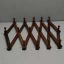SCUNDA Hat Rack for Wall, Expandable Wall Hat Holder with 16 Hooks, 16 inch Wooden Wall Hook for Baseball Caps,Cowboy, Bag,Hoodie(Brown)