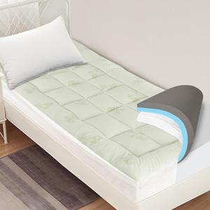Dual Layer Mattress Topper Twin XL College Dorm Room Essentials, 4.5 Inch Cooling Pillow Top Mattress Topper (2.7" Extra Thick Mattress Pad &1.8" Gel Memory Foam and Firm Foam for Back Pain)