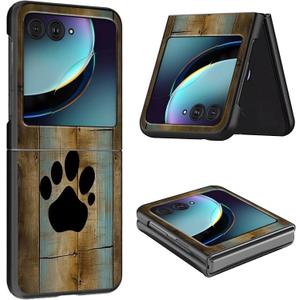 for Motorola Razr 2024 Case - Slim, Lightweight Hard PC Protective Phone Case Cover for Motorola Razr 50 6.9 inch - Watercolor Dog Paw