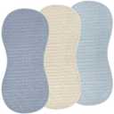 Hahafelt 3 Pcs Changing Pad Liners Fits in Peanut Shape Changing Pad Waterproof Diaper Mats Organic Cotton Peanut Mats are Warm on a Baby's Back, Washable Reusable(Elegant Style,Blue)