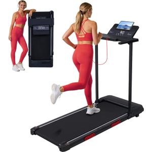 Walking Pad with Incline, 2026 Upgrade Electric Small Walking Pad with Handle Bar, 3.0HP Protable Walking Pad Treadmill with Handles and Incine for Home Small, 0.6-7.6MPH, 350LBS, Black-b