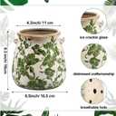 3 Pcs Ceramic Pots for Plants - 6.3 in Vintage Scroll Plant Pots with Drainage Hole Crackle Glaze Ceramic Planters for Home, Garden, Kitchen