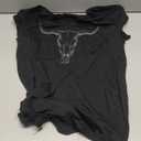 Boho Cow Skull Shirt Women Cowgirl t Shirt Vintage Western Rodeo Graphic Tee Short Sleeve Bull Skull Casual Top, M