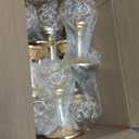 Crystal Candle Holders 4 Set of 12 - Gold Vintage Hollow Ball Candle Stand for Table Centerpiece, Crystal Metal Tealight Candlestick for Wedding, Dining Room Decor