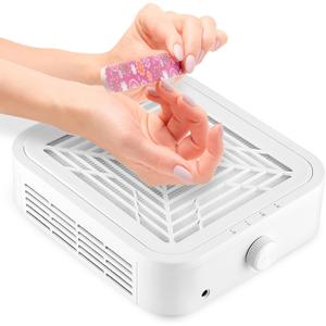 120W Brushless Nail Dust Collector Machine Nail Dust Cleaner with Powerful Suction Extractor Fan for Manicure, Professional Nail Filter for Nail Art, Home Salon Use