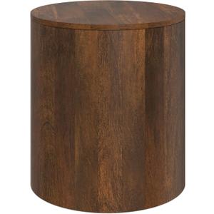 SIMPLIHOME Millbury End Table - 20 inch Wide Solid Mango Wood Round Side Table in Walnut Brown, Contemporary Accent Table for Living Room, Bedroom or Entryway with Handcrafted Design, Assembled