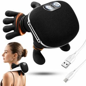 Deep Tissue Neck Massager with Heat, Upgraded 4D Feels Like Real Hands, Shiatsu Shoulder & Back Massager, Cordless Rechargeable for Relaxation & Comfort