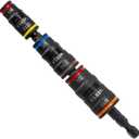 Klein Tools 32933 Klein Tools 32933 Impact Driver, SAE 7-in-1 Impact Rated Socket Set, 3 Flip Sockets with 6 Hex Driver Sizes and 1/4-Inch Bit Holder, 5-Inch Shaft