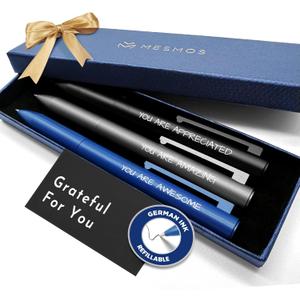 MESMOS 3pk Luxury Metal Ballpoint Pens, Administrative Professional Day Gifts, Teacher Appreciation Gifts Ideas, Teachers Supplies, Thank You Gift Men, Cool Desk Accessories, Nice Pens for Mens