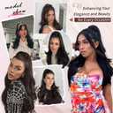 Ponytail Extension, Drawstring Ponytail Extension for Women 26 Inch Long Dark Brown Wavy Layered Pony Tails Hair Extensions Synthetic Clip in Ponytail Hairpiece for Women