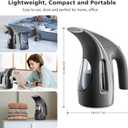 HiLIFE Steamer for Clothes, Portable Handheld Design, 240ml Big Capacity, 700W, Strong Penetrating Steam, Removes Wrinkle, for Home, Office(ONLY FOR 120V)-Black