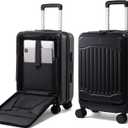 LOVEVOOK Carry on Luggage, PC Hard Shell Suitcases with wheels, 20-Inch Carry On Luggage with USB Port, Lightweight 6.9lb, Fits 15.6", 45L Capacity for Travel & Business1PC (Black)