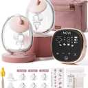 NCVI Wearable Breast Pump, in-Bra Hands-Free Electric Pump with Hospital-Grade -300mmHg Suction, Portable & Rechargeable, 4 Modes 9 Levels for Home, Work & On-the-Go