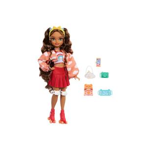 Barbie Dream Besties Doll and Accessories, Teresa Posable Roller Skating Fashion Doll with Brown Hair, 9Video Game Themed Pieces