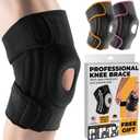 DR. BRACE ELITE Knee Brace with Side Stabilizers & Patella Gel Pads for Maximum Knee Pain Support and fast recovery for men and women-Please Check How To Size Video (Pluto, Large) (Black)