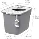 IRIS USA Cat Litter Box Large Top Entry with Lid, Enclosed Litter Box with Litter Catching Lid & Scoop, Covered Cat Litter Box Enclosure for Privacy, High Sided, Gray/White