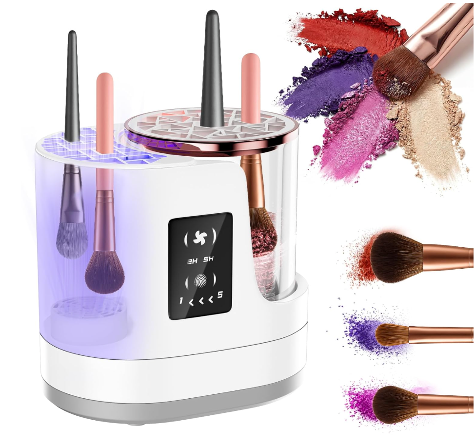 2026 Upgrade 3 IN 1 Electric Makeup Brush Cleaner【Industry NO.1-12x Cleaning Power】Makeup Brush Cleaner Machine【Perfect Design - Suitable for All Brush】 Dryer Cleaner for Makeup Brush Set