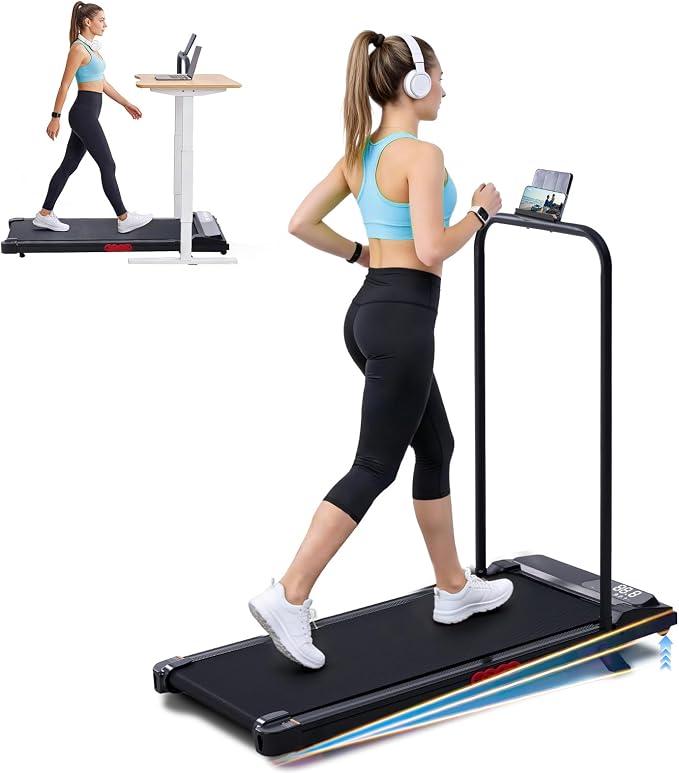 UYOGA 
Portable Walking Pads Treadmill with Incline Handle Bar for Home, 3.0HP Electric Treadmills for Home Small, 0.6-7.6MPH Treadmill with Handles, 2026 Upgrade Treadmills with 350 lb Capacity