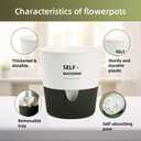 5/6.5/7.5 Inch Self Watering Pots for Indoor/Outdoor ,4 Pack plastic Planters for Indoor Plants with Drainage Holes and Saucers, Modern Decorative Flower Pot for Plants (White, 6.5-Inch, 4-Pack)