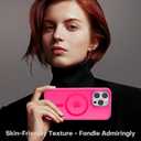 Newfuture Magnetic for iPhone 15 Pro Case [Compatible with Magsafe] [Military Grade Drop Protection] Translucent Matte Anti-Fingerprint Shockproof Phone Case for iPhone 15 Pro 6.1 inch, Hot Pink
