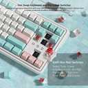 75% Keyboard, Wireless Gaming Keyboard, 3-Modes Creamy Mechanical Keyboard Hot-Swap with Pre-lubed Linear Switch for PC/Tablet/PS/Xbox (White)