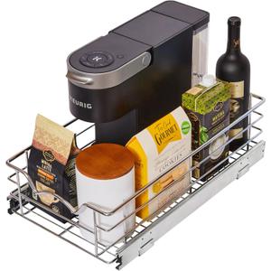 HOLDN STORAGE Pull Out Cabinet Organizer, Slide Out Drawer for Kitchen Cabinets & Pantry, Roll Out Shelf for Pots, Pans & Under Sink Storage, Heavy-Duty Full-Extension, 11"W x 21"D x 5"H