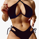 Sexy Bikini for Women Underwire Swimsuits Spaghetti Strap Swimwear Criss Cross Halter Bathing Suit 2 Piece L