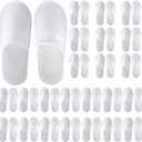 UrbanRoots 28 Pairs Disposable Slippers For Guests,Bulk Slippers For Hotel,Spa,Travel,Shoeless Home,Spa Slippers With Pouch,Non-Slip(White)