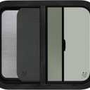 Cargo Trailer Windows,24" W x 20" H RV Windows for Cargo Trailer/Camper/Travel Trailer with Trim Ring,Horizontal Sliding Replacement Fit 15/16" or 1-3/8" Thick Wall,Allow Error 1/16,DOT Approved