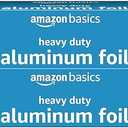Amazon Basics Heavy Duty Aluminum Foil for Cooking, Grilling, Food Storage, Roasting, 125 Sq Ft, Pack of 2