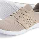 WHITIN Women's Low Zero Drop Shoes Minimalist Barefoot Trail Running Camping Size 6.5-7 Wide Toe Box Female Lady Workout Sneaker Tennis Taupe 37