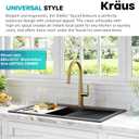 KRAUS Oletto Single Handle Pull Down Kitchen Faucet in Spot-Free Brushed Brass, KPF-2820BB