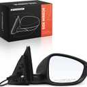 A-Premium Right Passenger Side Power Door Mirror - Compatible with Honda Accord 2018 2019 2020 2021 2022 - Non-Heated, Manual Folding, Black (Paint to Match), w/ 3-Pin Connector, Replace# 76208TVAA02