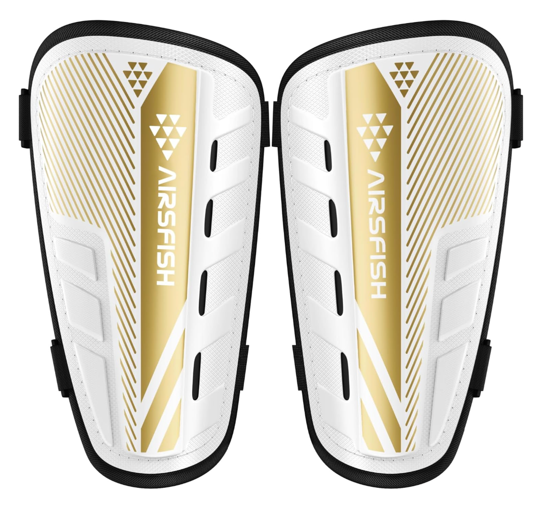 Shin Guards Soccer Kids Youth, CE Certified AirsFish Shin Guard Protection Gear for 2-18 Years Old Boys Girls Teenagers High Impact Resistant Breathable Comfortable 
