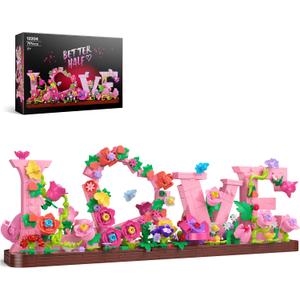 Booyuer Flower Building Set for Love, 791PCS DIY Romantic Floral Brick Kit, Graduation Gift, School Desk Decor, Room Decoration, Just Gift for Aged 6+ Kids Girls & Adults, Small