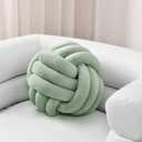 Sioloc Soft Knot Ball Pillows,Round Throw Pillow Cushion Home Decoration Plush Pillow,Throw Knotted Pillow Handmade Round Plush Pillow13.7inches,Green, Large