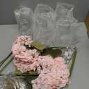 6 Sets Mason Jar with Lights Pink Hydrangea Decorative Pink Centerpieces for Tables Mason Jars Flowers Decorations LED Farmhouse Vase for Home Wedding Event Party Decor