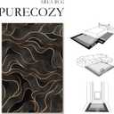 3x5 Area Rug Black Gold Modern Rug for Bathroom Indoor Entryway Machine Washable Abstract Rugs for Bedroom Ultra Soft Dining Room Carpet Non-Slip Non-Shedding Throw Rug for Home Office
