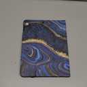 OKP Case for iPad 11-inch (A16) 2025 / 10th Generation 2022, for ipad 11th /10th 10.9 inch with Multi-Angle Viewing PU Leather Stand Cover with Pencil Holder & Pocket, Auto Sleep/Wake, Marble DarkBlue 